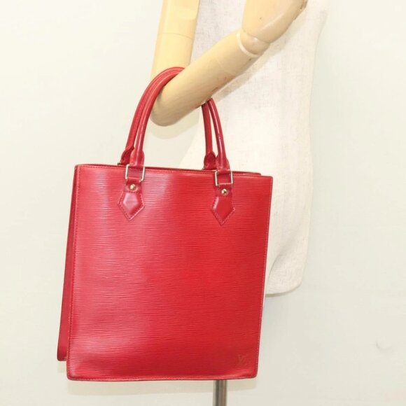 LOUIS VUITTON Epi Sac Plat PM Hand Bag Red - Picture 13 of 15